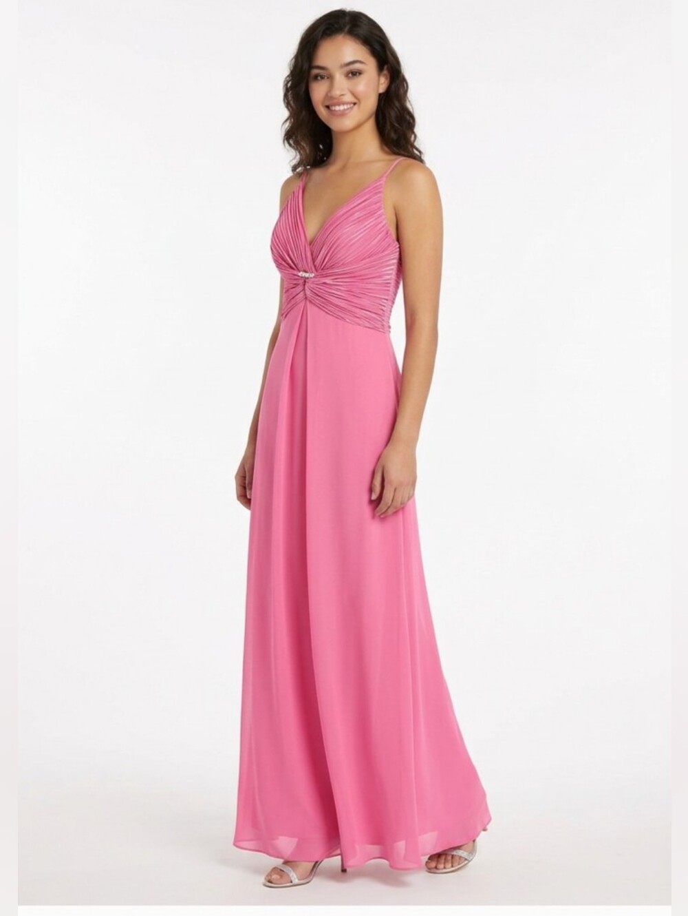 Long pink dress gown for Prom gala Party or wedding